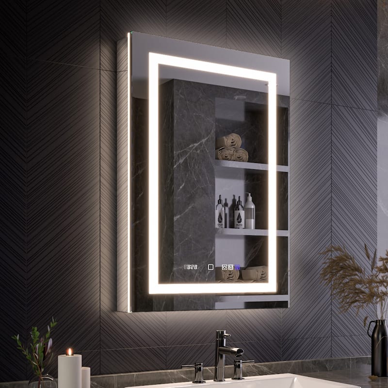 Modland 24"-42W x 36"H LED Medicine Cabinet Mirror with USB Charging,10x Magnifying Mirror - 24x36 - Left Door