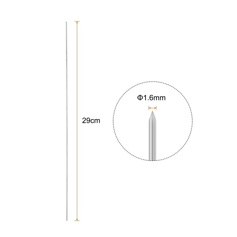 50pcs Kebob Skewers 29cm x 1.6mm Round BBQ Grill Sticks - 29cm x 1.6mm - Silver