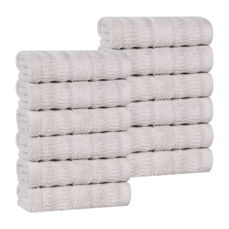 Superior Mika Smart Twist Viscose Cotton Blend Face Towels Washcloths, Set of 12