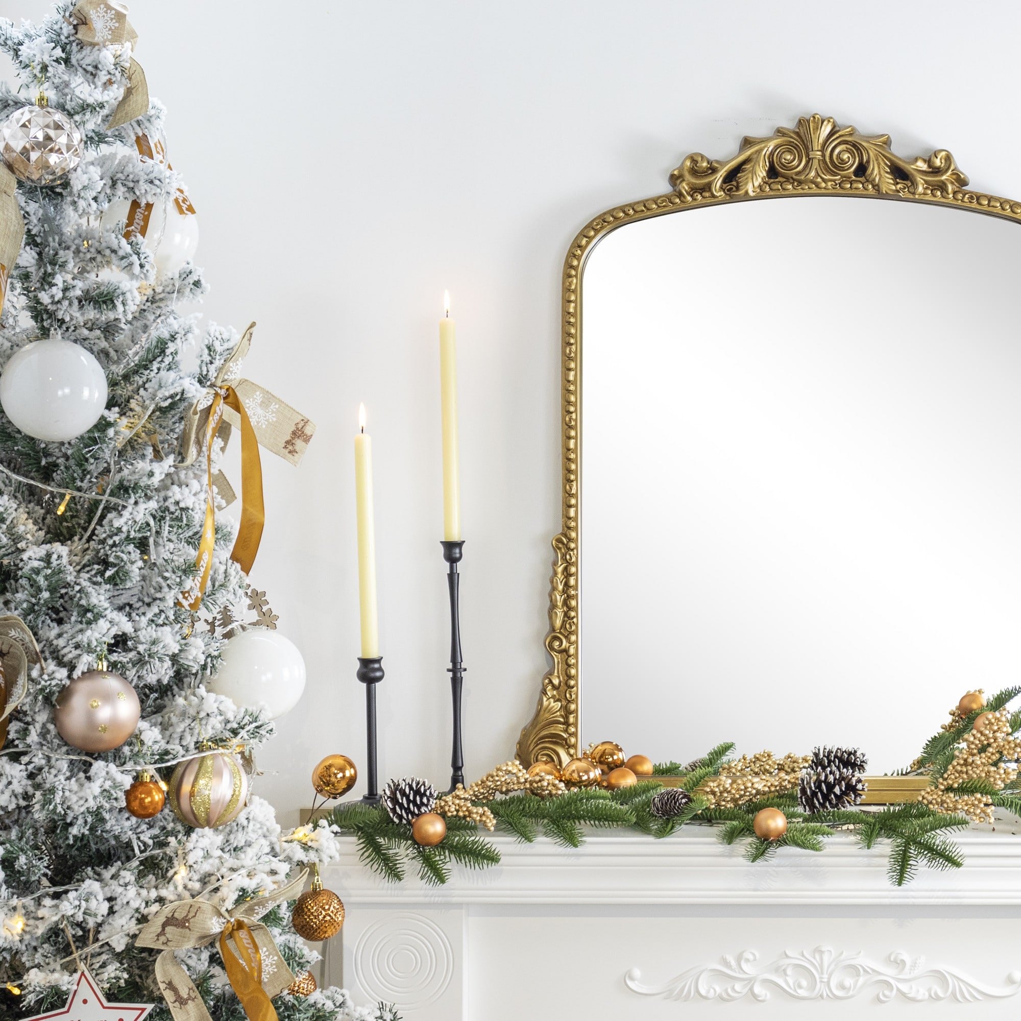 TEHOME Gold Contemporary Floor Mirror for Bathroom & Living Room