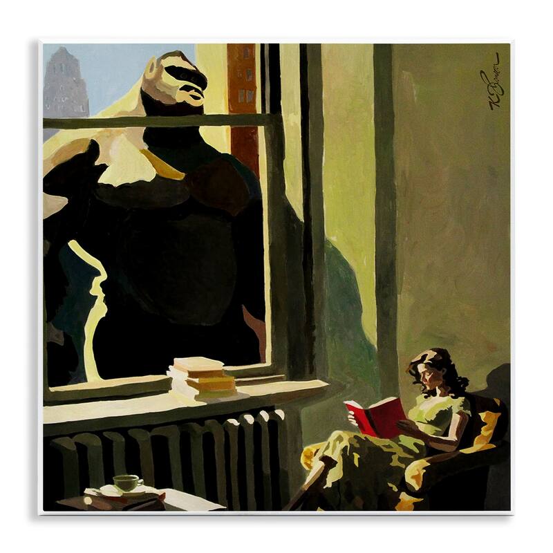 Stupell Gorilla in Window Scene Wall Plaque Art Design By Keith Thomson - 12 x 12