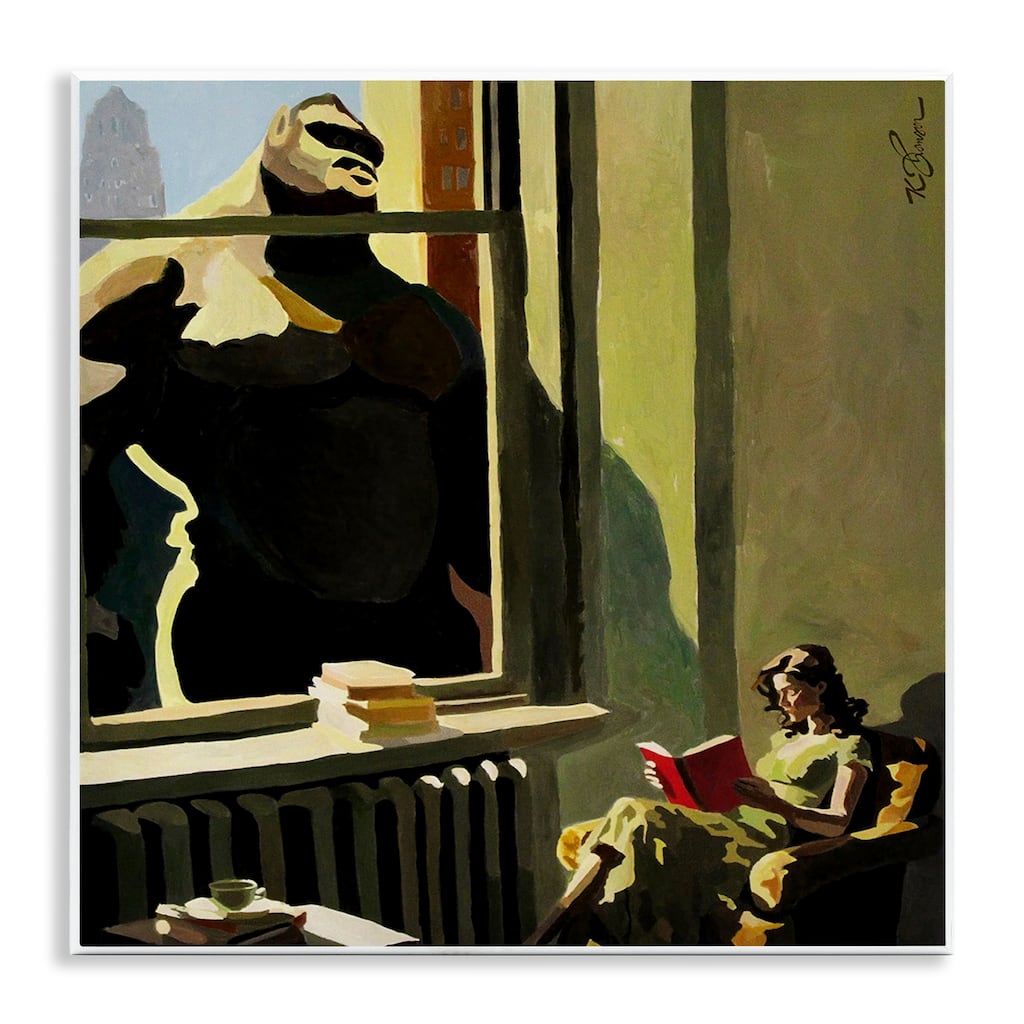 Stupell Gorilla in Window Scene Wall Plaque Art Design By Keith Thomson