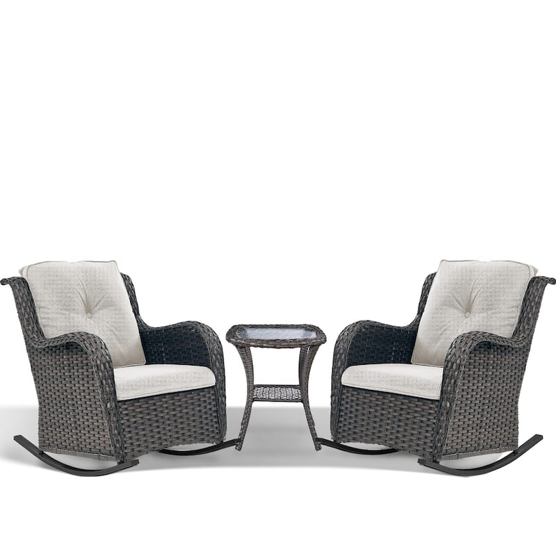 Pocassy Outdoor Rocking Chair Rocker Chairs Set