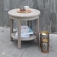 preview thumbnail 21 of 32, Cambridge Casual Sherwood Teak Patio Side Table 18" - Weathered Gray