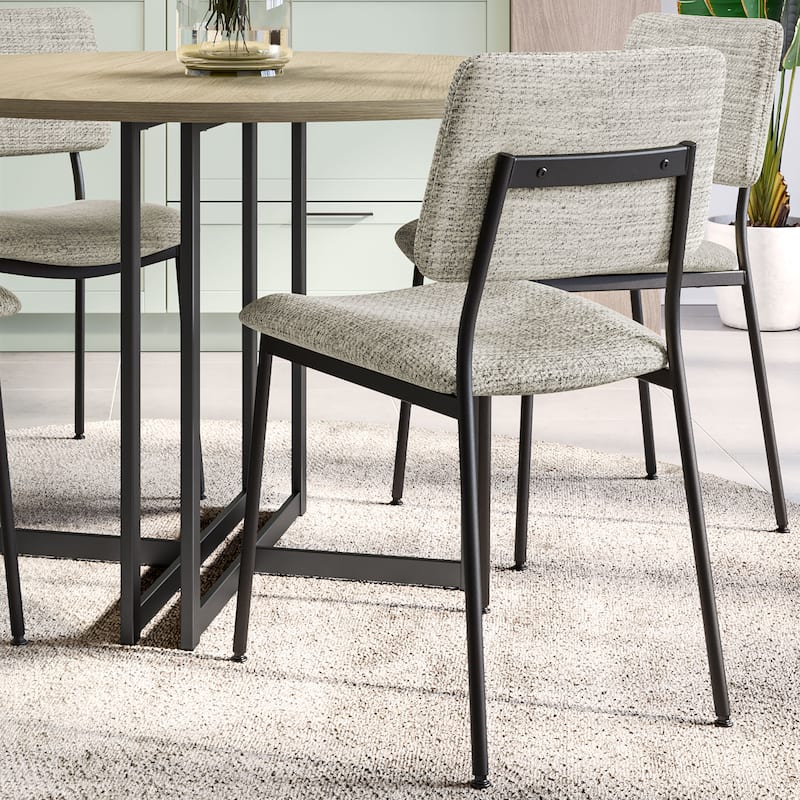 Amisco Sullivan Upholstered Dining Chair with Open Back and Metal Legs