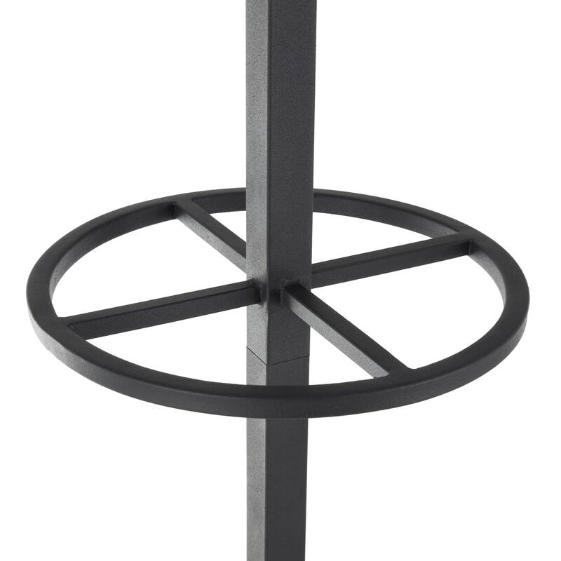 Metal 8 Hook Coat Rack with Ached Legs and Circular Center Storage - Black - Roche River Decor - 19"W x 19"L x 72"H