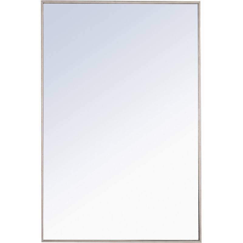 Elegant Lighting Eternity 28" x 42" Rectangular Beveled Metal Framed - Silver