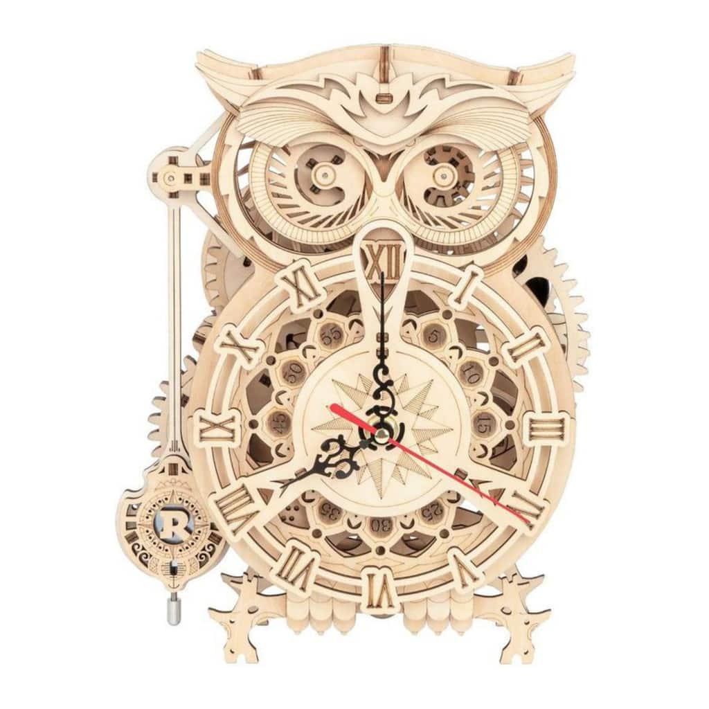 DIY 3D Moving Gears Puzzle - Owl Clock - 161 pcs