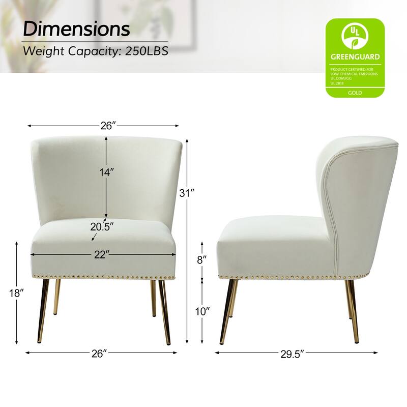 Celtia Modern Velvet Accent Side Chair with Nailhead Trim by HULALA HOME