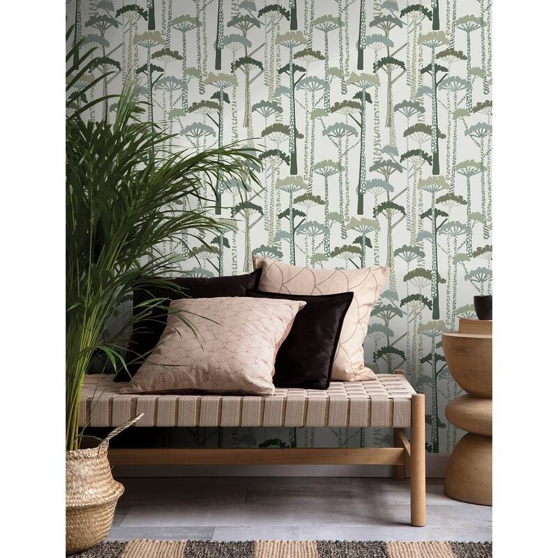 A-Street Prints Unify Green Forest Wallpaper