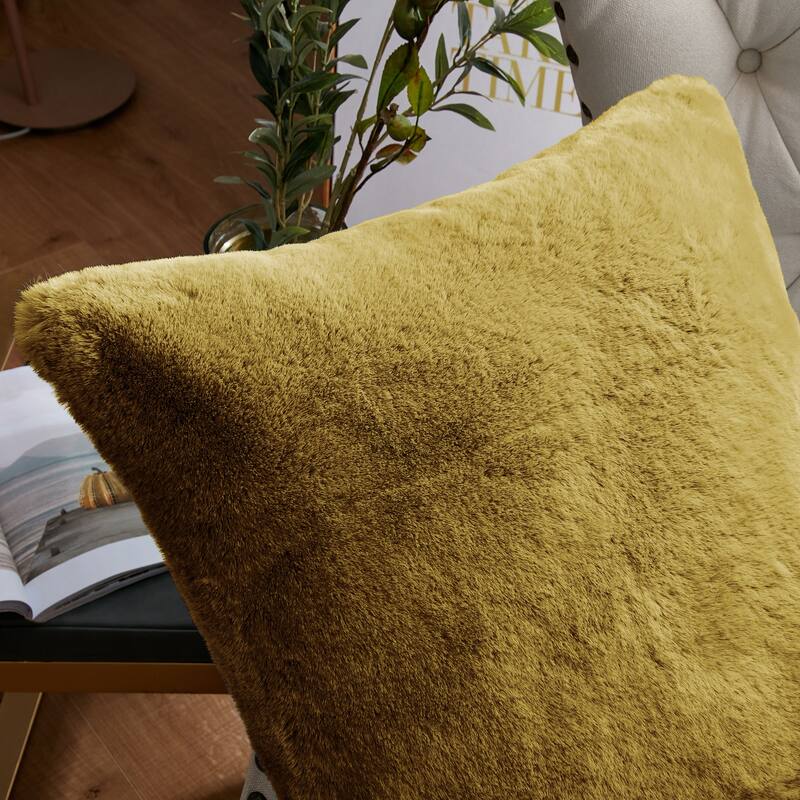 Serenta Heavy Fauxfur Pillow Shell 2 PC Set, NO INSERT