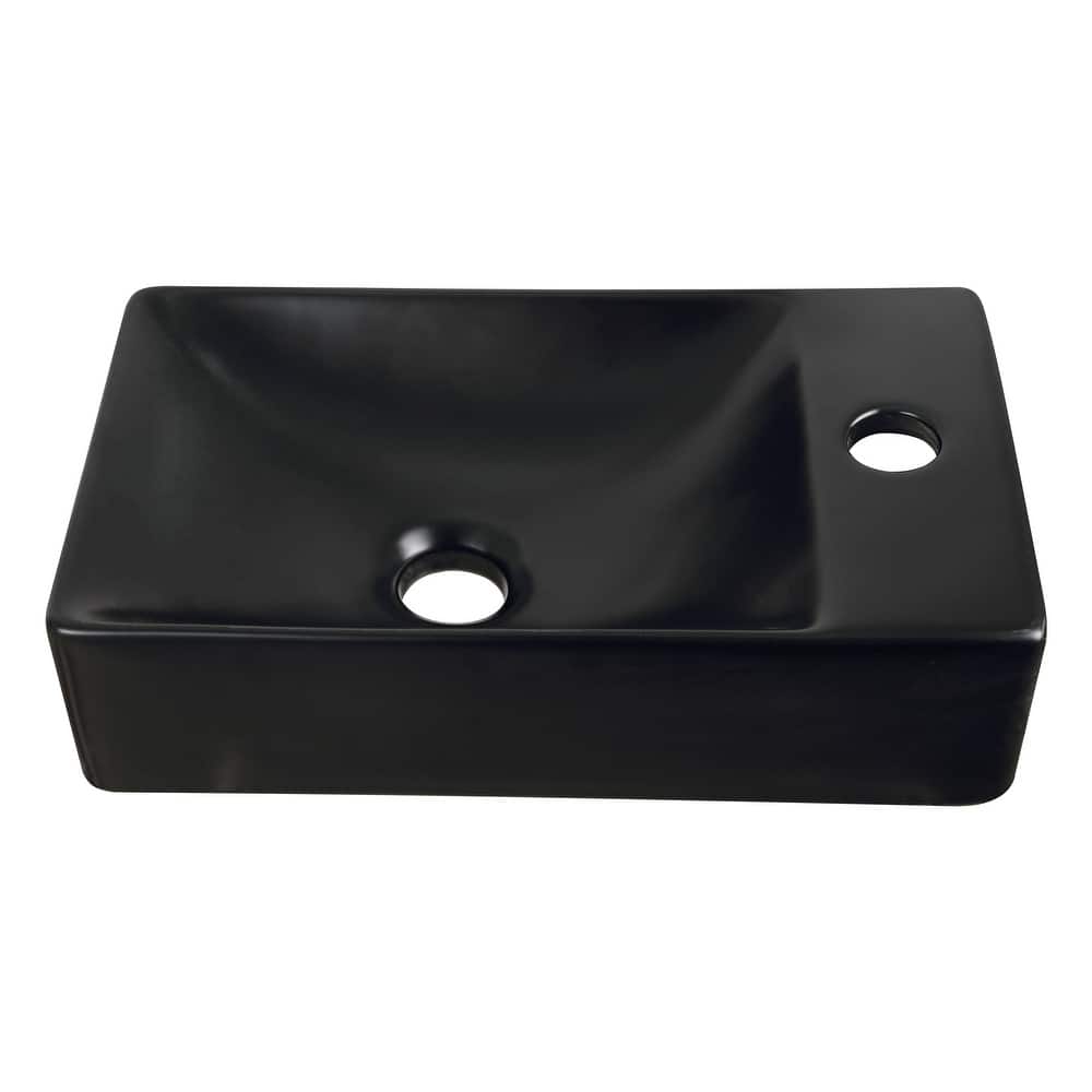 Felix Modern Wall Mounted Rectangular Ceramic Mini Sink, By JONATHAN Y