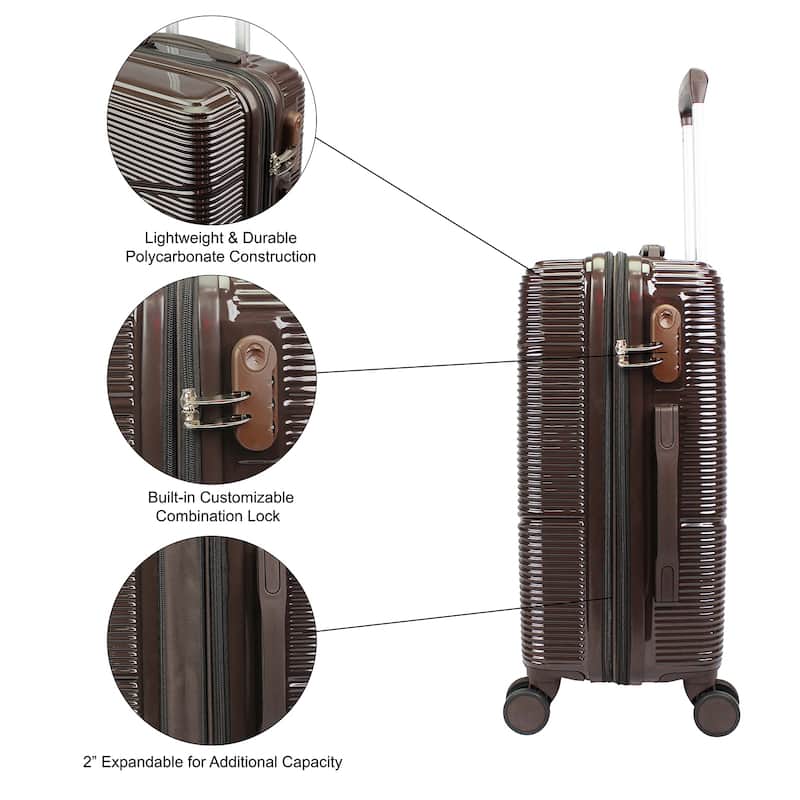 World Traveler 2-Piece Carry-on Vanity Trunk Luggage Set