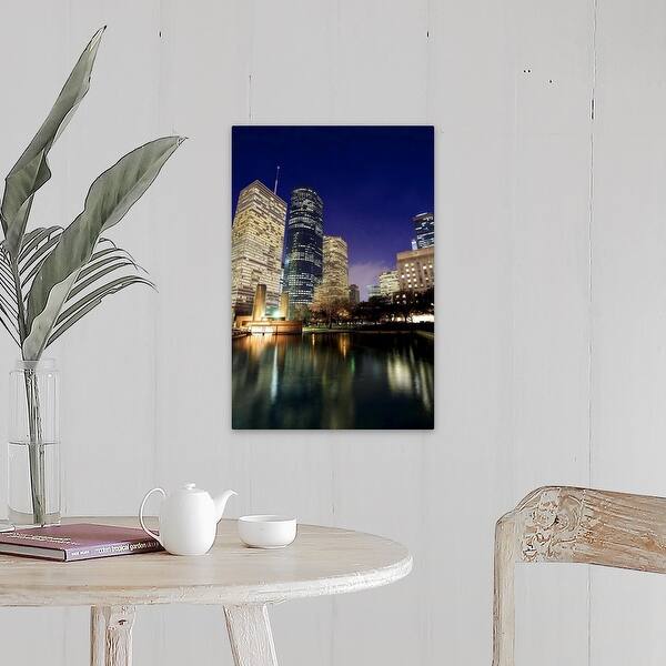 Shop Houston Skyline At Night Texas Canvas Wall Art Overstock 16493511