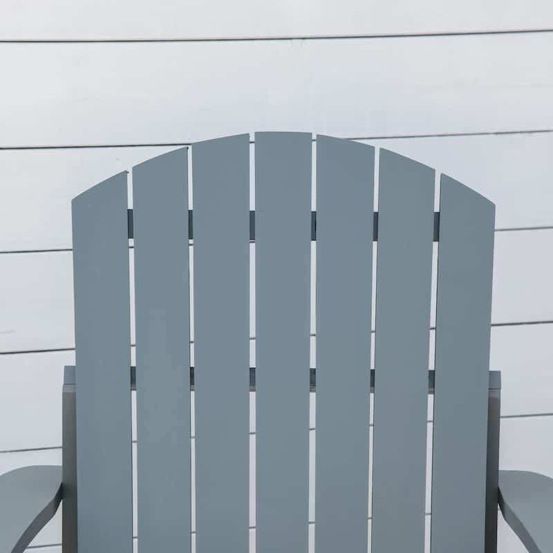 Wooden Adirondack Chair, Outdoor Weather Resistant Patio Lawn Chair with Cup Holder for Deck, Garden, Backyard