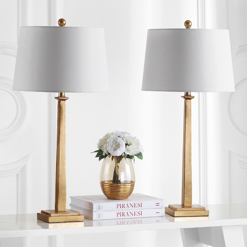 SAFAVIEH Lighting Liesbeth Gold 32-inch Table Lamp (Set of 2) - 15Wx15Dx32H