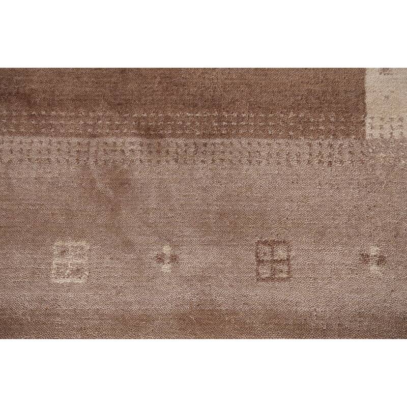 Gabbeh Indian Area Rug Handmade Brown Modern Wool Carpet - 5'4" x 7'8"