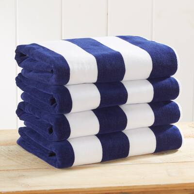 Linery & Co. Oversized Cotton Cabana Beach Towel, 4 Pack - 35" x 70"