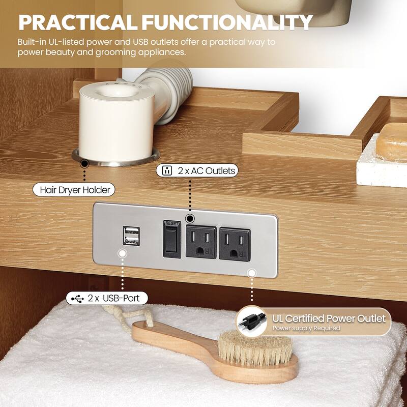 Gara Single Bath Vanity with Composite Stone Top without Mirror
