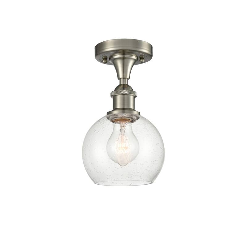 Innovations Lighting 516-1C-10-6 Athens Semi-Flush Athens Deco Swirl - Brushed Satin Nickel / Seedy