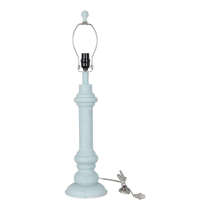 Polyresin 30" Table Lamp with Linen Shade, Light Blue (Set of 2)