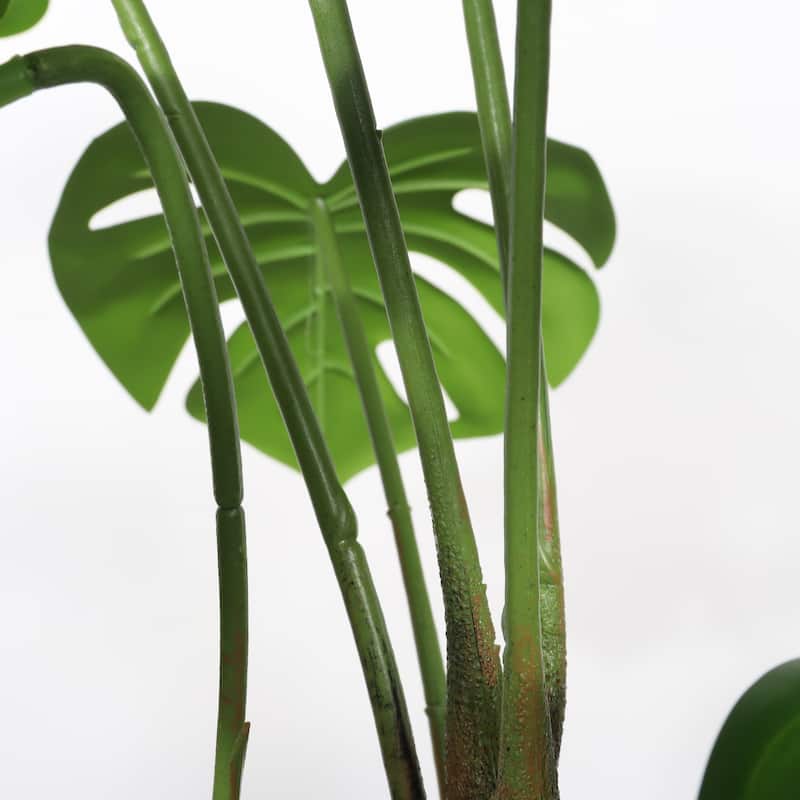 30" Artificial Monstera Deliciosa Plant with White Pot, 2 pcs / set