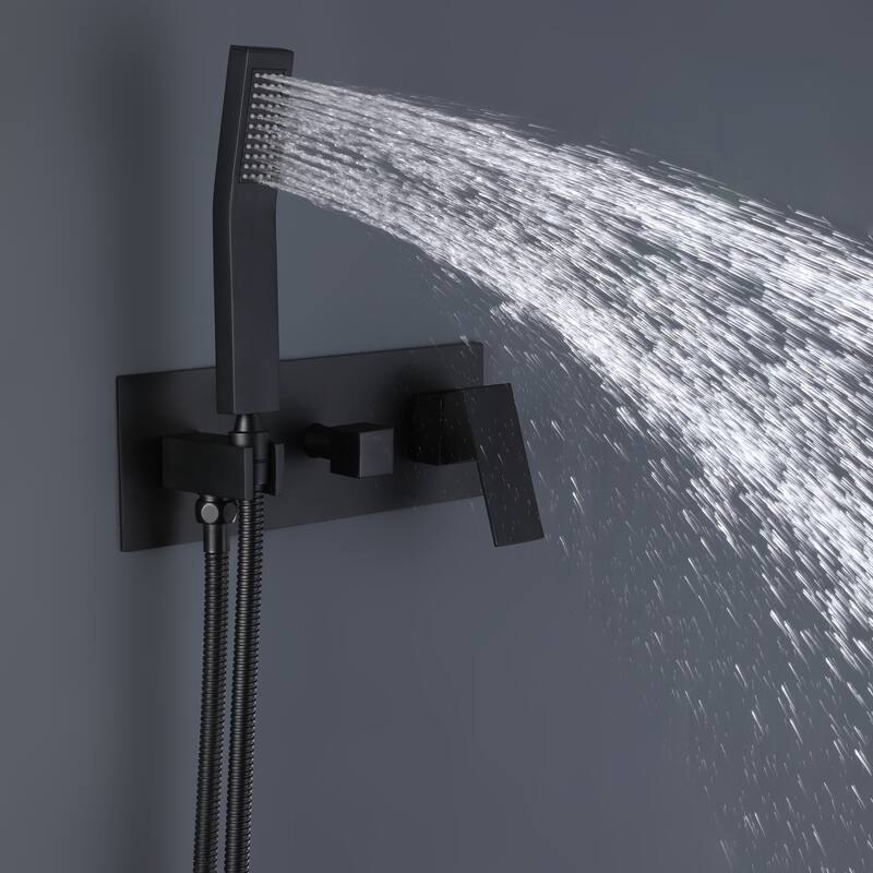 Bathroom Rain Mixer Shower Combo Set Wall Mounted Rainfall Shower Head System, Rough-in Valve Body and Trim Included
