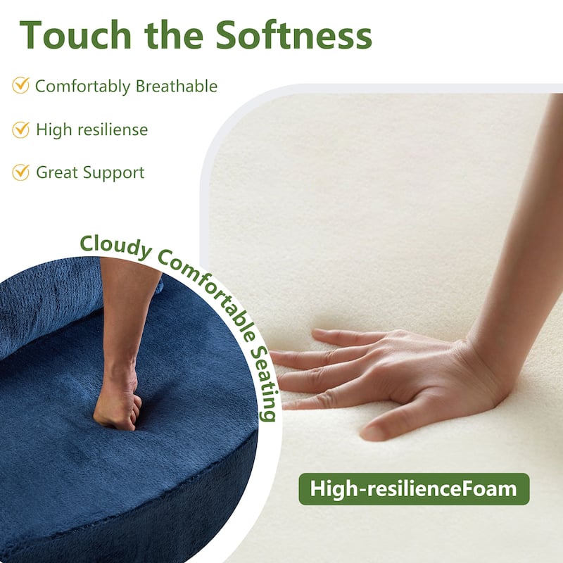 Queen Foldable Sleeper Sofa, Floor Couch Sofa Bed, High-Density Foam Convertible Lounge Sofa Loveseat