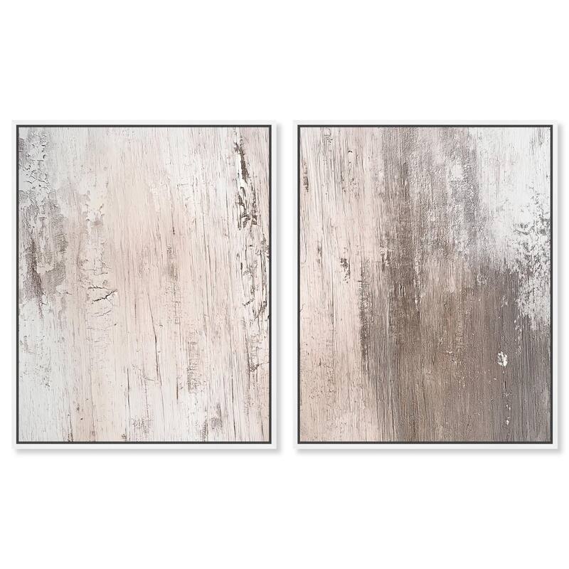 Striated Texture IV Canvas Set of 2 by Art Remedy - 36" x 45" - White