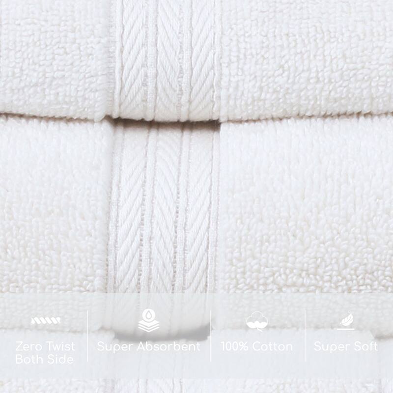 Home Weavers Elegance Essentials 550GSM Cotton Zero Twist Super Absorbent Hand Towel Set of 4