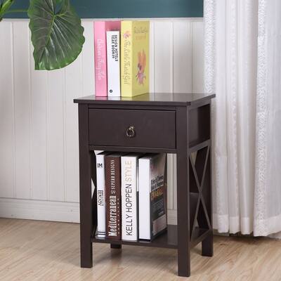 21.6" Simple Bedroom Bedside Table With Drawer