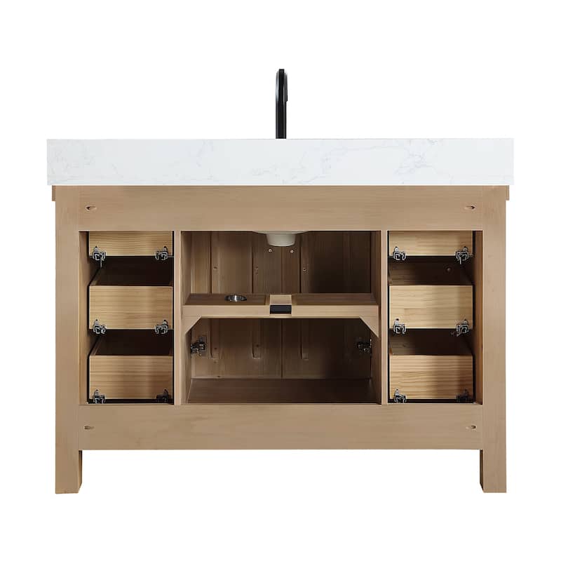 Javier Bath Vanity with Composite Stone Top and Mirror