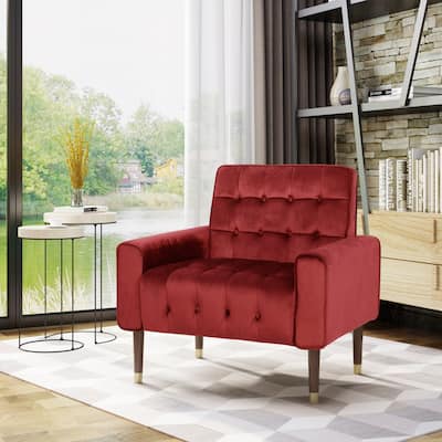 Bourchier Button-tufted Velvet Armchair by Christopher Knight Home
