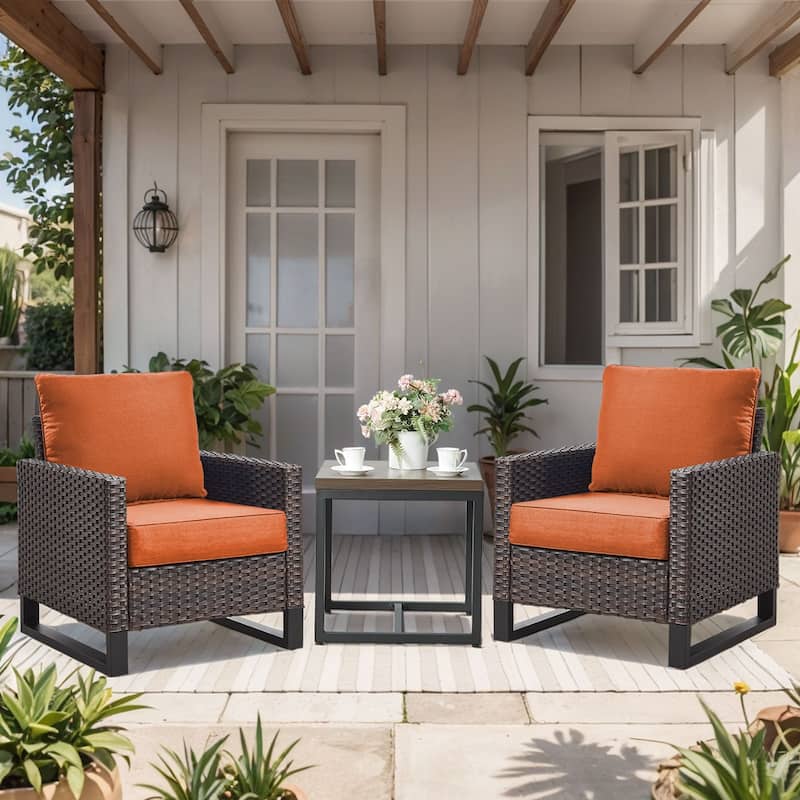 Gymojoy 24"x24"x6" Thick Cushions & Pillows Set - Deep Seat Indoor/Outdoor Water & Fade Resistant