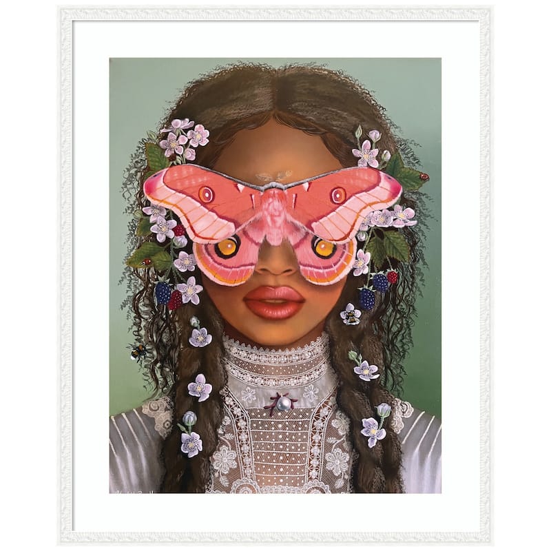 Kate and Laurel In The Garden With Antheia by Charlotte Brindley Framed Wall Art Print - 34 x 42