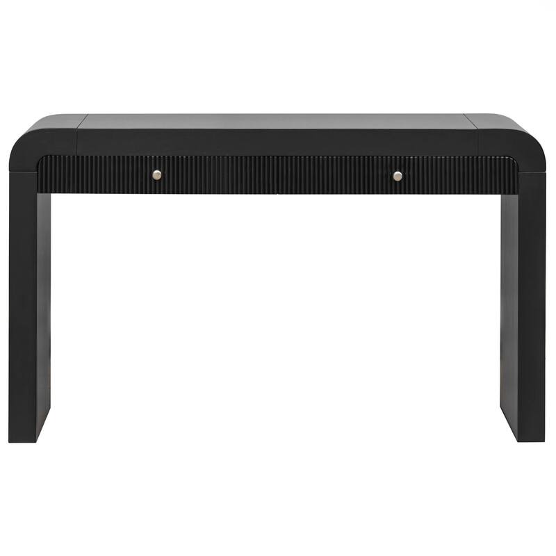 Console Table with Fluted Drawer Front, Entryway Table with Curved Corners , Sturdy Sofa Table for Hallway & Living Room