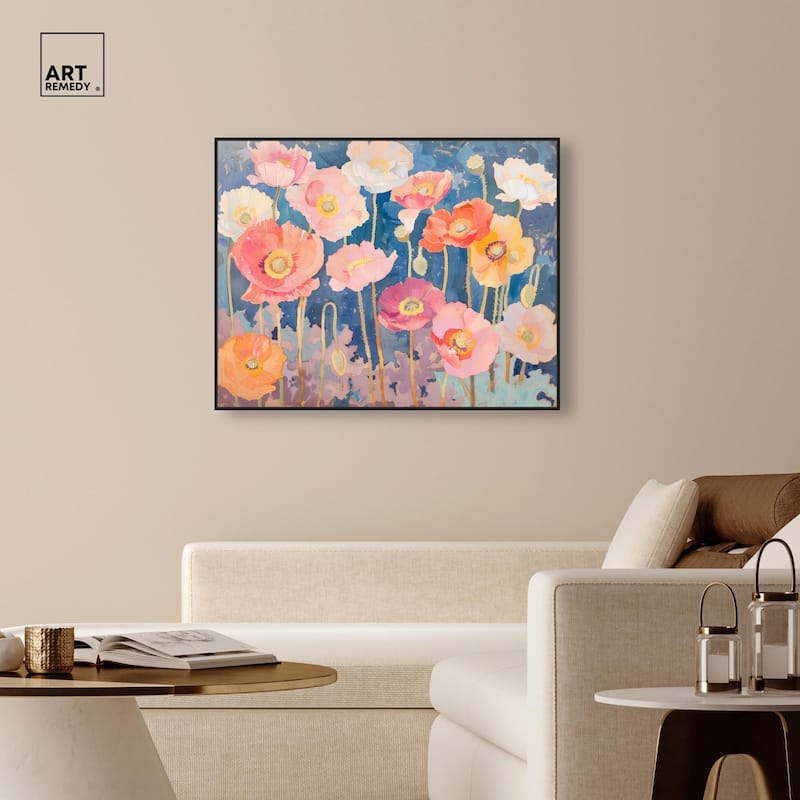 Pastel Poppies Canvas by Art Remedy