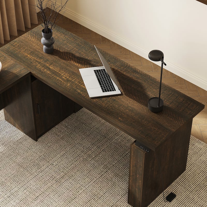 L-Shaped Office Computer Desk with Adjustable Tableboard Study Desk