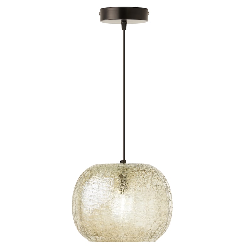 River of Goods Black Metal and Glass 9.75-Inch Pendant Light with Adjustable Hanging Cord - 9.75" x 9.75" x 9.75/68.75" - 9.75" x 9.75" x 9.75/68.75" - Light Green/Black