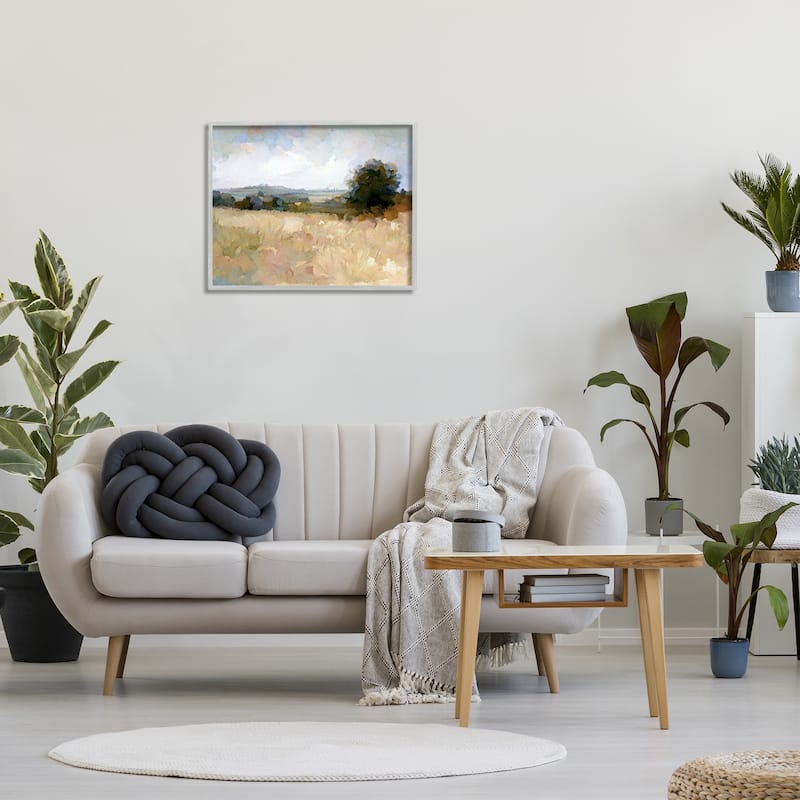Stupell Beige Rural Field Framed Giclee Art Design By Gina Kelly