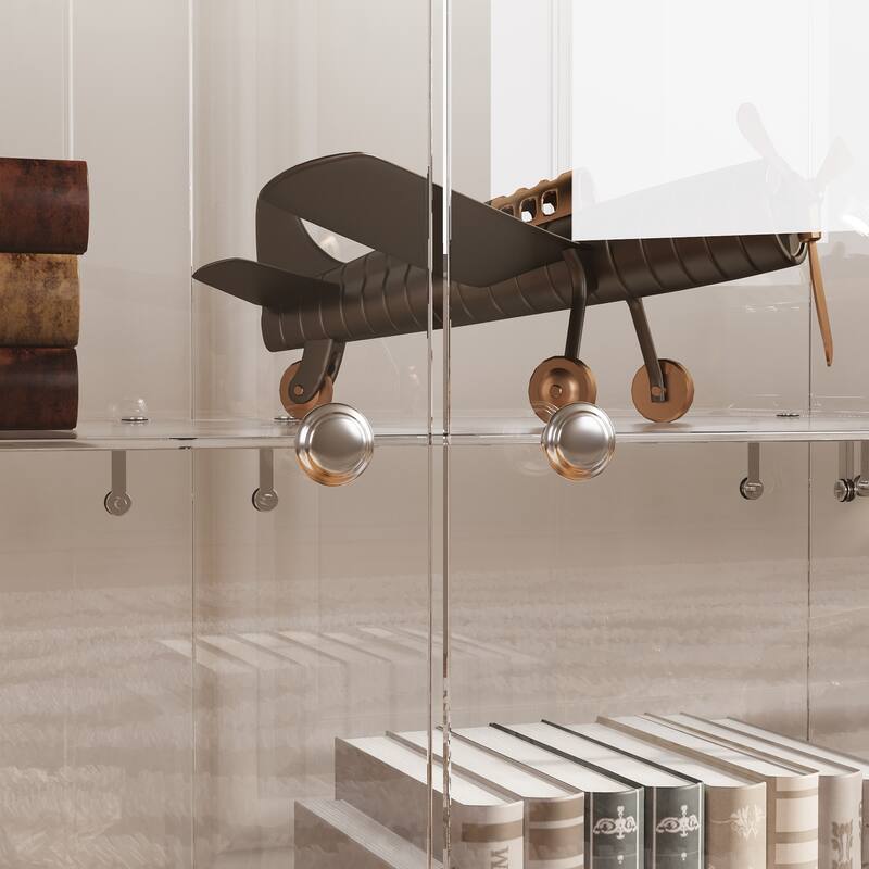 Black Bookcase Glass Display Cabinet with LED Lights, Modern Storage Showcase for Bags, Shoes, Liquor & Collectibles