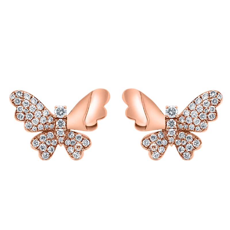 EFFY 14K Rose Gold Diamond Earrings