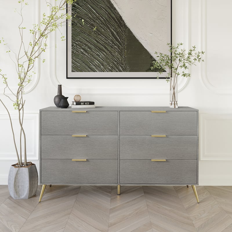 CraftPorch Contemporary 6-Drawers Wooden Dresser