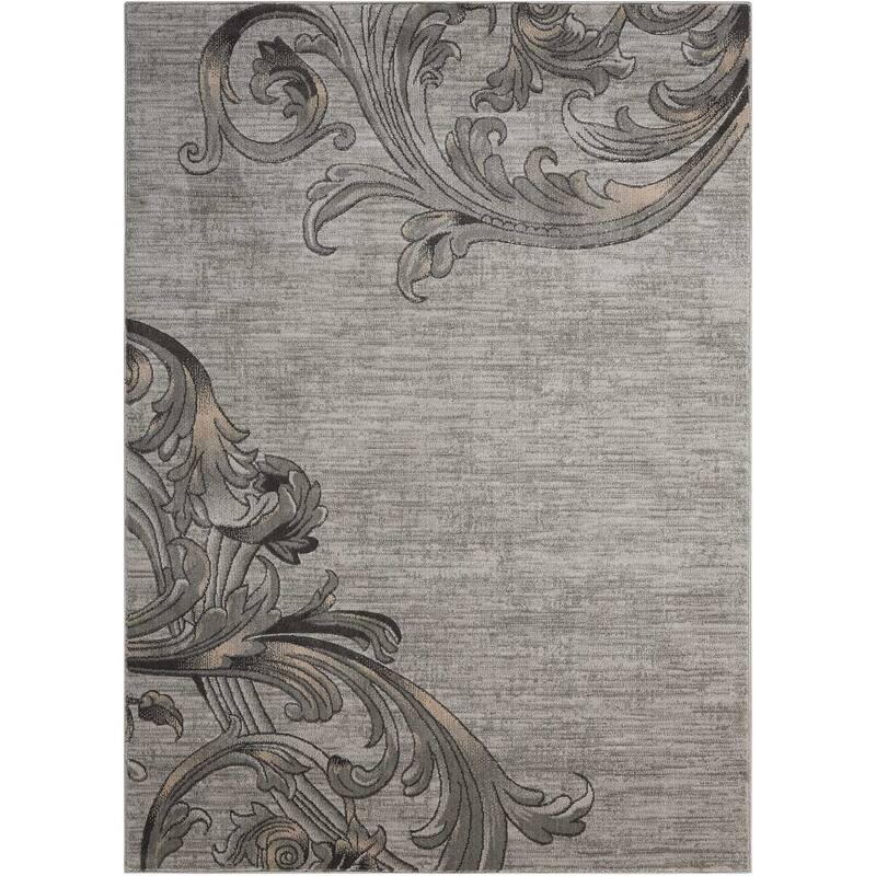 Fuwem Power Loomed Floral Stain Resistant Area Rug By HomeRoots - 70' X '46' X '0.5