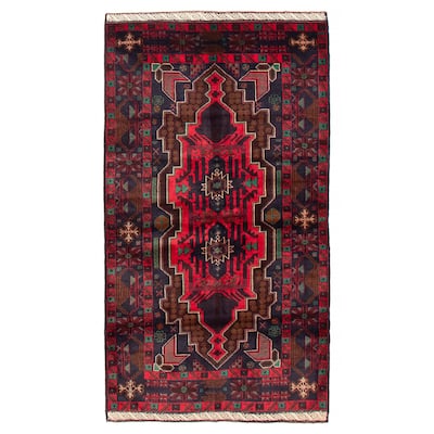 Teimani Red Rug 3'7" x 6'10" - 3'7 x 6'10