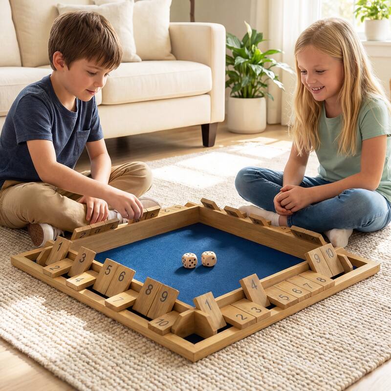 Gymax Shut The Box Game for 2-4 Players 24 Inch Extra-Large Wooden