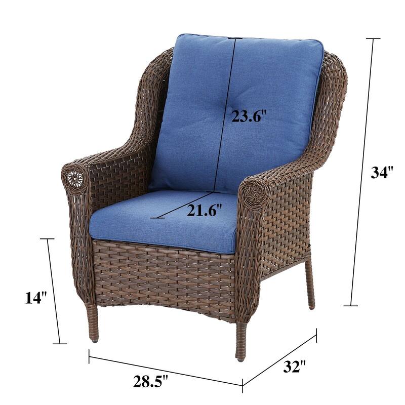Pocassy Wicker Patio Conversation Set for Backyard