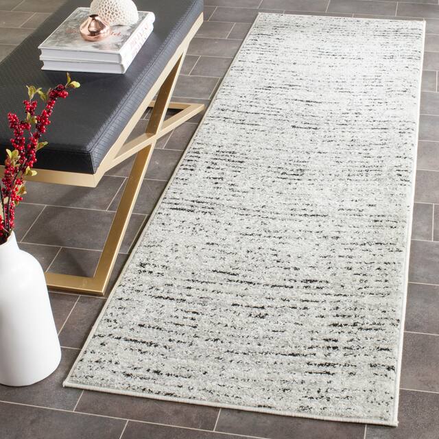 SAFAVIEH Adirondack Alberta Vintage Abstract Rug - 2'6" x 22' - Ivory/Silver