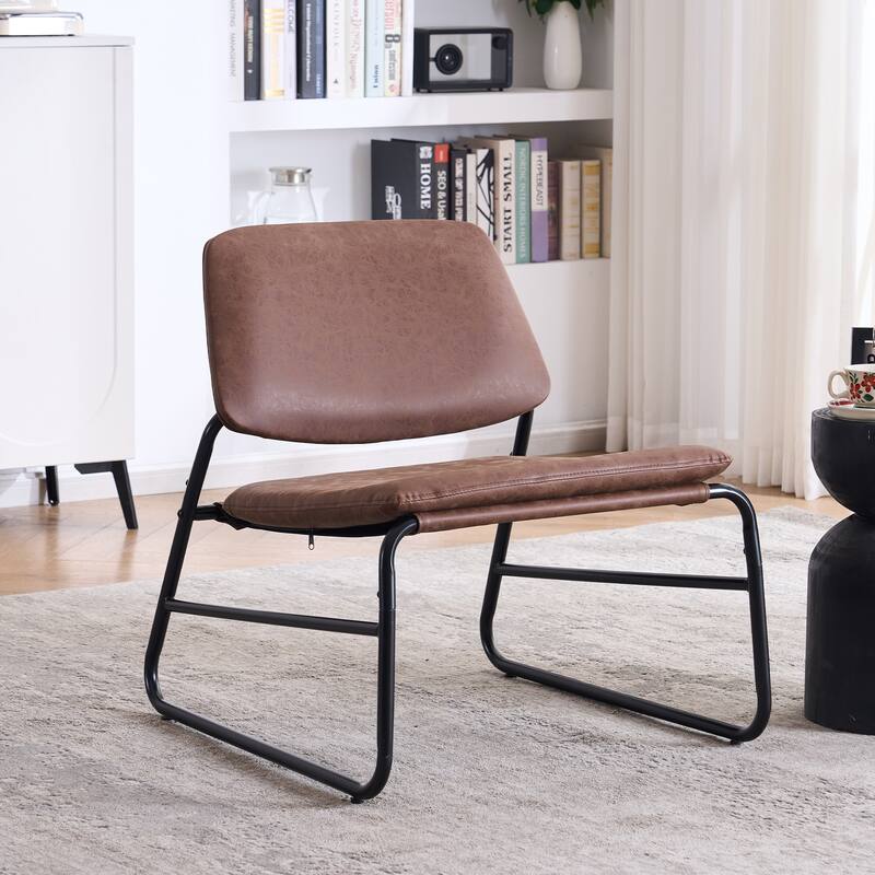 FERPIT Metal Framed Accent Chair, Minimalist Style Lounge Chair For Living Room Bedroom Office Apartment With Solid Metal Frame