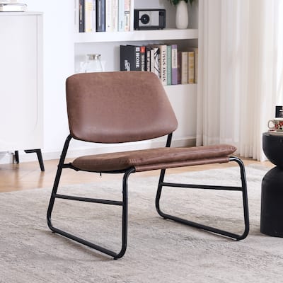 FERPIT Metal Framed Accent Chair, Minimalist Style Lounge Chair For Living Room Bedroom Office Apartment With Solid Metal Frame